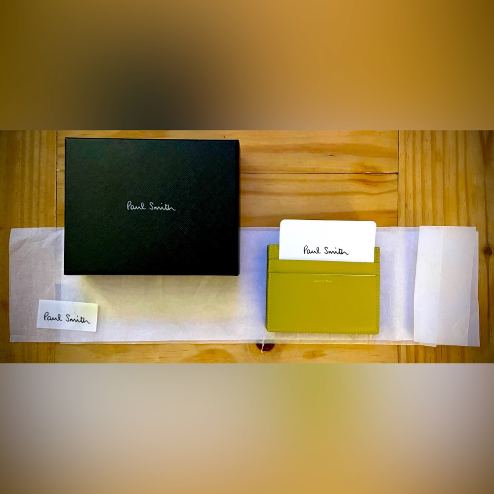 Rare! NWT Paul Smith DOUBLE WALLET, button snap, bi-color, olive / chocolate